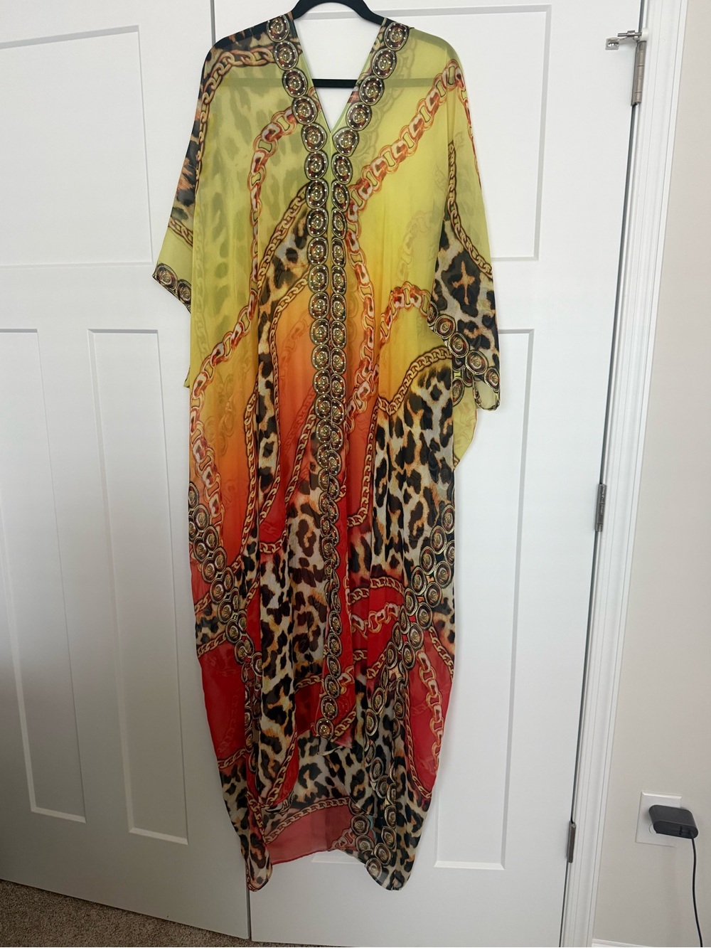ASA Kaftans Leopard and Chain Patterned Caftan - One Size